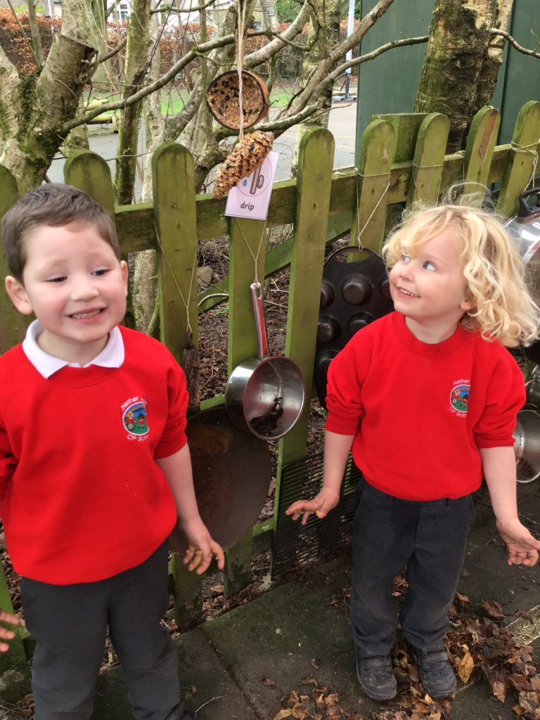 Making bird feeders Nether Kellet Primary School