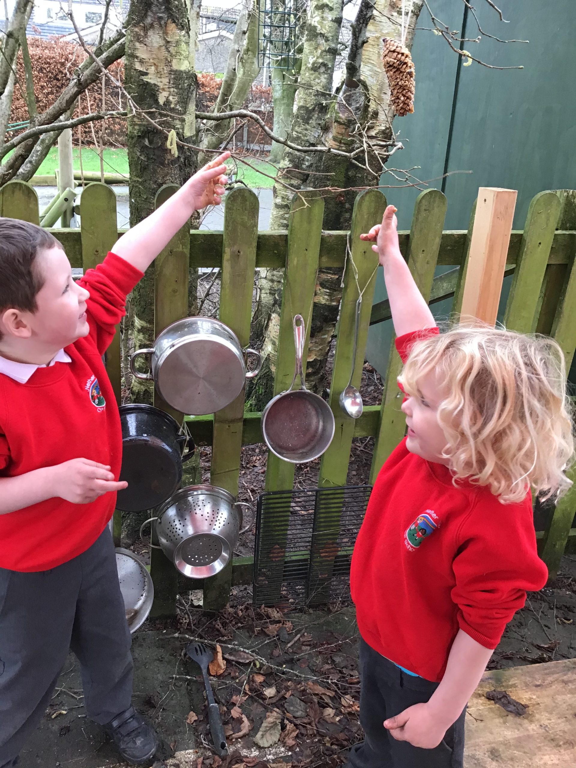 Making bird feeders Nether Kellet Primary School